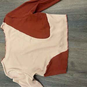 SHEIN Colorblock Top - Rust and Beige